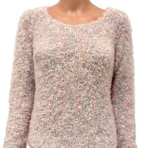 Decree XL mixed fibers fuzzy speckled sweater SP 2384